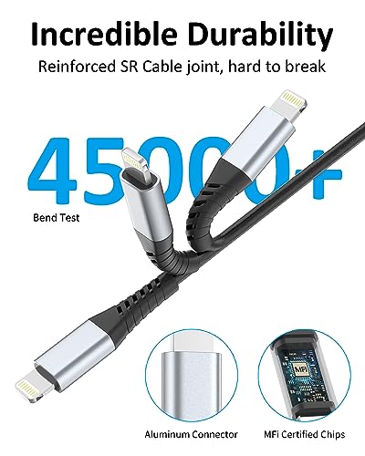 Coiled Lightning Cable for Car, 2 Pack 3FT Retractable iPhone Charger Cord - style: USB-A to Lightning