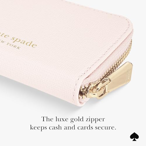 kate spade new york Devin Zip Magnetic Card Holder/Wallet - Chalk Pink | Stylish Phone Wallet - Compatible w/MagSafe Phones & Cases -Detachable MagSafe Wallet for iPhone 17 Pro Max/16/15/14/Pixel 10 - color: Devin - Chalk Pink
