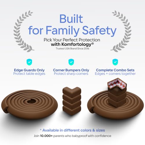 Furniture Edge Guards, 16ft Foam Cushion, Baby Child Proofing Set, Brown - color: Brown, size: 16ft