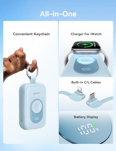 RORRY CharmGo Portable Charger, 20000mAh PD 30W Portable Charger Power Bank - color: Sky Blue