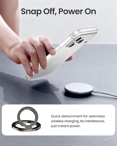 UBeesize Magnetic Phone Ring Holder for MagSafe, Double-Sided Magnet Cell Phone Grip, Portable Finger Kickstand Compatible with iPhone 17 16 15 14 13 12 Series and Android Phones