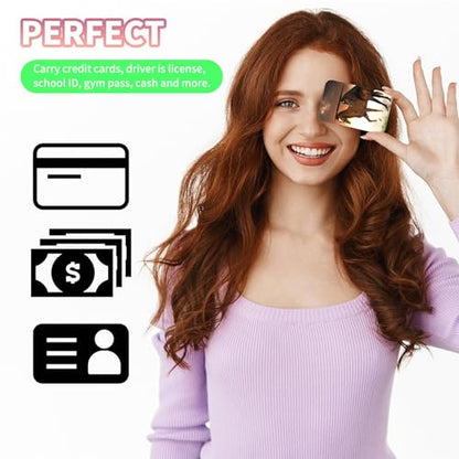 Phone Credit Card Holder Stick on, Phone Case Wallet, Cell Phone Pocket Self Adhesive Stretchy Lycra Stick on Wallet ID Credit Card Case Pouch Sleeve for All Smartphones, Horses - color: 317