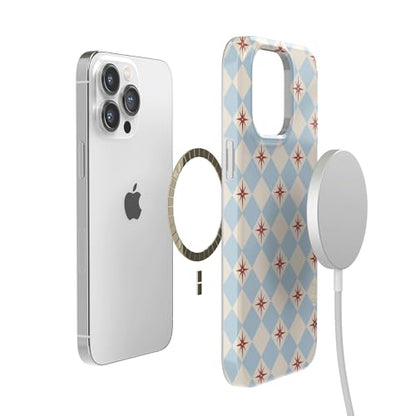 Casely iPhone 14 Pro Case | Chelsea Checker | Starlight Tiles | Compatible with MagSafe | Classic Ultra Slim Design - color: Chelsea Checker | Starlight Tiles, size: Iphone 14 Pro