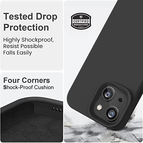 Vooii Compatible with iPhone 14 Case,[Silky Touch Premium Liquid Silicone] [Soft Anti-Scratch Microfiber Lining], Ultra Slim Shockproof Protective Case for iPhone 14 - Black - color: Black, size: iPhone 14