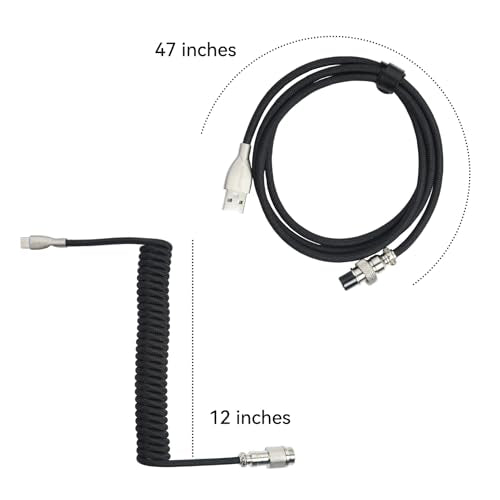 ELUTENG Mix Coiled Keyboard Cable 8k 5ft for Mechanical Gaming Keyboard