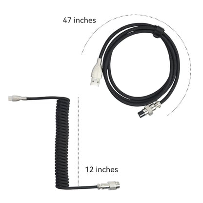 ELUTENG Mix Coiled Keyboard Cable 8k 5ft for Mechanical Gaming Keyboard