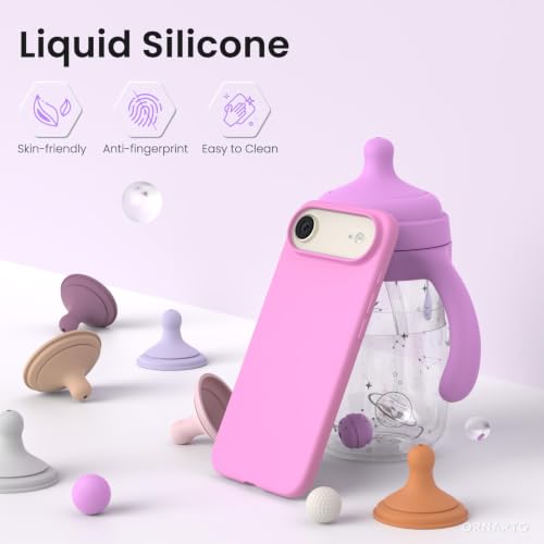 ORNARTO for iPhone Air Case 6.5", Slim Liquid Silicone 3 Layers Soft Gel Rubber Shockproof Protective Cover with Anti-Scratch Microfiber Lining-Cherry Blossom - color: Cherry Blossom