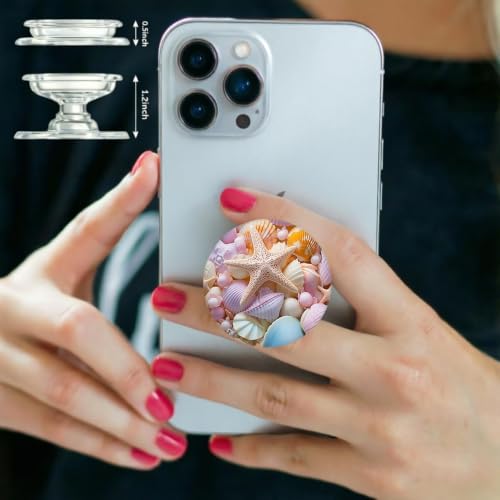 6 Pack Cellphone Phone Grip and Smartphones Stand, Collapsible Cell Phone Expanding Holder for Phone - Galaxy Colorful Starfish