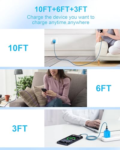 Usb C Cable For Iphone Air Iphone 17e 18 Pro Max 17pro 17 16e 16 16pro 15 - color: 2Pack-Blue, Purple, size: 3FT, style: USB to USB C