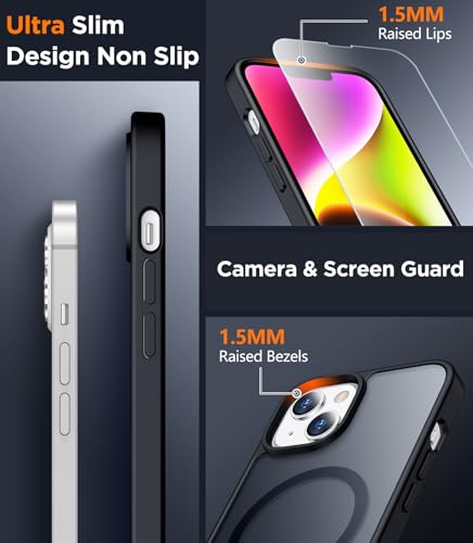 SPIDERCASE Magnetic for iPhone 14 Plus Case,Black - color: Black, size: Iphone 14 Plus 6.7''