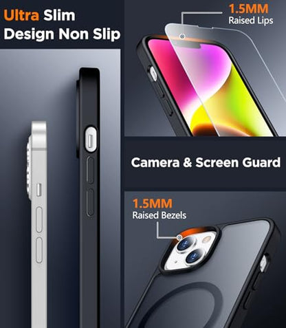 SPIDERCASE Magnetic for iPhone 14 Plus Case,Black - color: Black, size: Iphone 14 Plus 6.7''