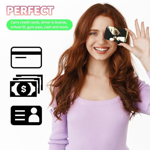 Phone Credit Card Holder Stick on, Cell Phone Pocket Self Adhesive Stretchy Stick on Wallet ID Credit Card Case Pouch Sleeve with Flap for All Smartphones, Girl Horse - color: Girl Horse