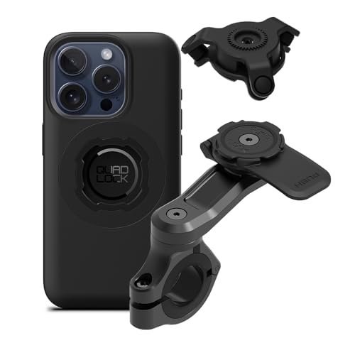 Quad Lock Motorcycle Handlebar Mount PRO Kit with Vibration Dampener and MAG Phone Case for iPhone 15 Pro - size: iPhone 15 Pro