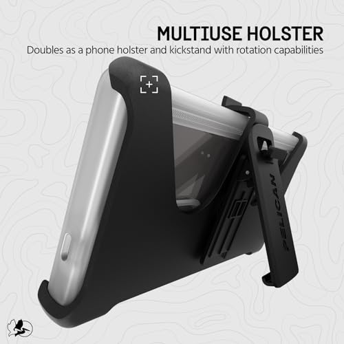 Pelican Voyager - Samsung Galaxy S24 Ultra Case [6.8”] [18ft MIL-STD Drop Protection] [Wireless Charging] Rugged Phone Case for Samsung Galaxy S24 Ultra w/Belt Clip Holster Stand - Anti Yellow - Clear - color: Clear