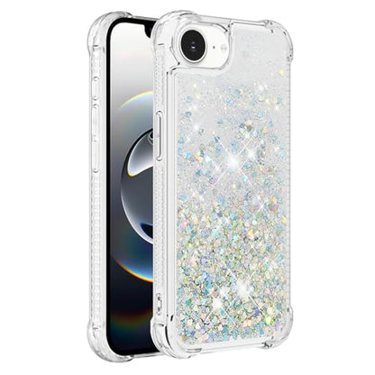 Bling Glitter Case for Apple iPhone 16e.Liquid Sliver | Soft TPU Sparkly Flowing Liquid Floating Clear Case for Women Girls Cover for Apple iPhone 16e - color: Silver