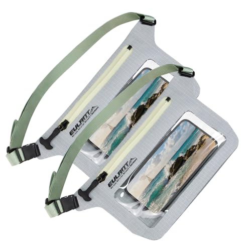 IPX8 Waterproof Phone Pouch,Reusable Fanny Pack Dry Bag | Fanny Pack Dry Bag with Screen Touch Sensitive for Beach Swimming,Boating,Kayaking,Rafting - color: Light Gray, size: 2 PC
