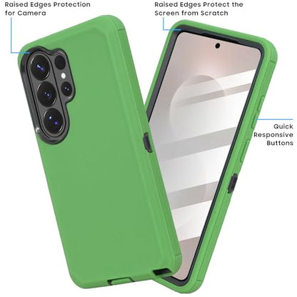 Compatible for Samsung Galaxy S26 Plus Case, Military Grade Drop Protection Rugged Shockproof Cover with Built-in Screen Protector, Belt Clip Holster Full-Body Case (Green) - color: Green