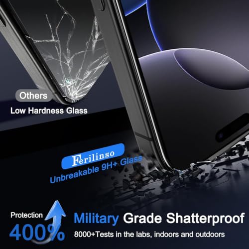 Ferilinso 3 Pack Screen Protector for iPhone 16 Pro, Tempered Glass, HD - size: iPhone 16 Pro-6.3 IN