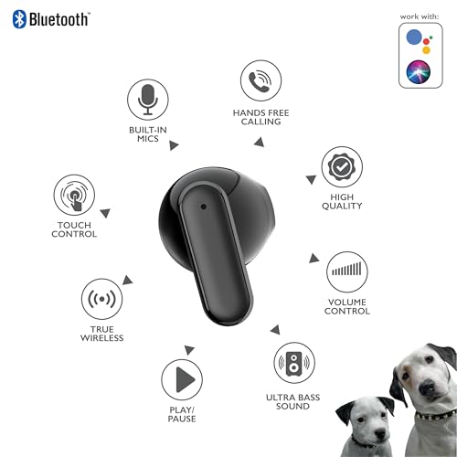 RCA EarSwitch Pro 4-in-1 Duo TWS Wireless Earbuds, Bluetooth 5.4 Open-Ear & in-Ear Dual Buds with LED Charging Case, Touch Control, Built-in Mic, 6H Playtime for Sport & Office (Black) - color: Black
