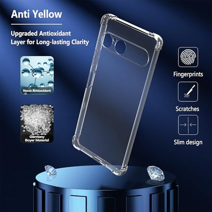 Anoowkoa Designed for Sony Xperia 10 VII Case.Anti Yellowing Clear Cover Phone Case + 2 Pack Sony 10 VII Screen Protector Tempered Glass.Military-Grade Shockproof.Ultra-Thin Drop-Proof and Ultra-Soft - color: Sony Xperia 10 VII