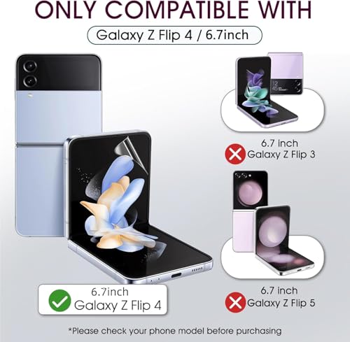2 Sets HD Clear TPU Screen Protector for Samsung Galaxy Z Flip 4 6.7" - size: Samsung Galaxy Z Flip 4