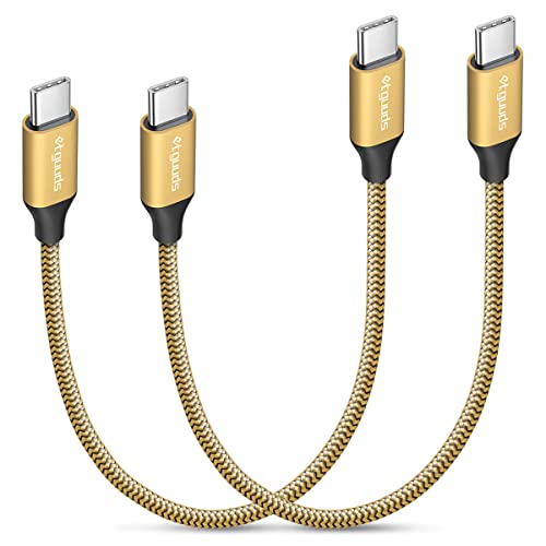 etguuds USB C to USB C Cable 1ft, 2-Pack 60W C to C Cable Fast Charging - color: Gold, size: 1ft