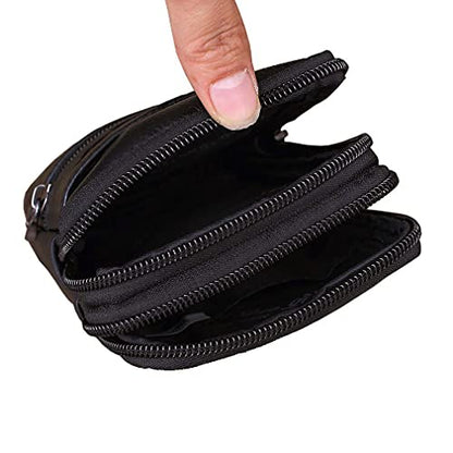 Leather Waist Pack Phone Belt Bag for Men Loop Holster Wallet Cellphone Case Pouch Pack Clip Money Purse - color: #05black