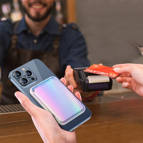 miracase for MagSafe Wallet, Magnetic Card Wallet Holder, Compatible with MagSafe Wallet, 3-Card Holder, for iPhone 15/14/13/12 Series,Rainbow - color: C-Rainbow, style: Basic Wallet