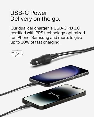 Belkin BoostCharge 42W Car Charger + USB-C to Lightning Cable - style: Car Charger + Lightning Cable