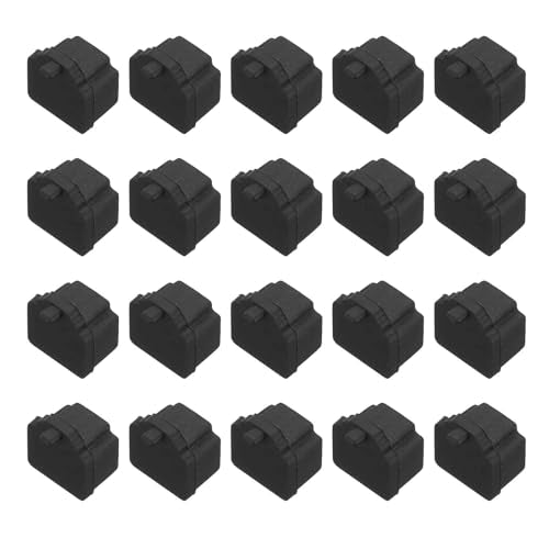 MECCANIXITY Black RJ11 Port Duct Covers Caps, Silicone Anti-Dust Plugs Caps Protector Covers for Computer Digital Socket Printer, Modem, Router, Telephone Jack, Pack of 50 - color: Black