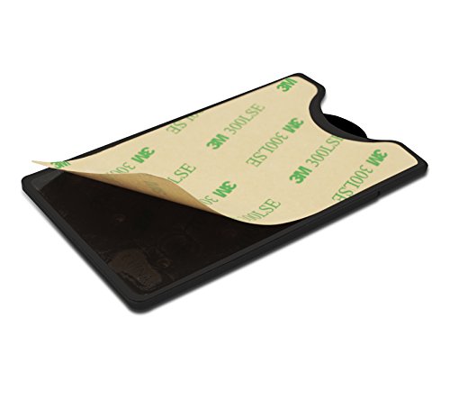 TechMatte Phone Wallet-Stick On Card Holder and Money Clip | with Built-in Phone Stand (2-Pack, Black)