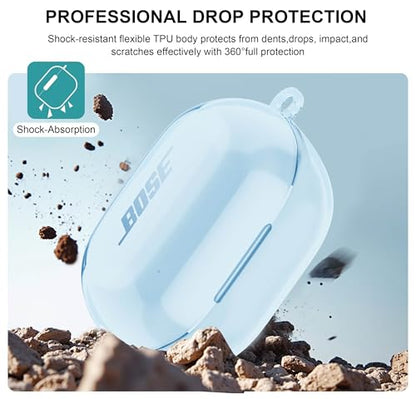 Aircawin for Bose New QuietComfort Earbuds Case Clear 2024 - color: Light Blue