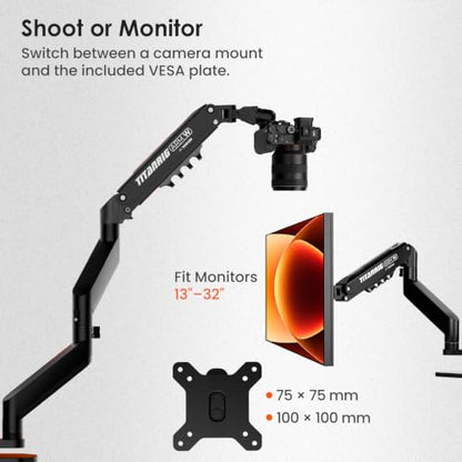 TARION Titanrig Lite W Pneumatic Overhead Camera Desk Mount Monitor Arm - size: Lite W (Pneumatic - Camera / Monitor)