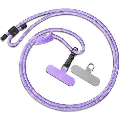 SURPHY Phone Lanyard Crossbody, Phone Strap Crossbody with 2 Tether Tabs - color: Purple