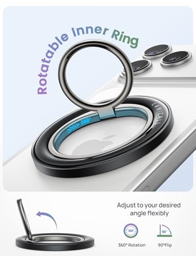 Lamicall Magnetic Phone Ring Grip Holder for MagSafe, Crystal Clear Black - color: Crystal Black