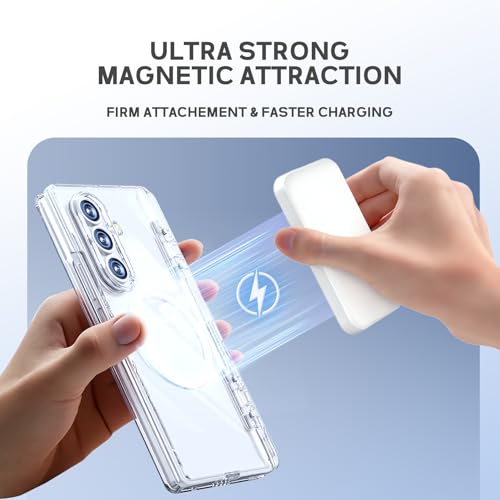 for Samsung Galaxy Z Fold7 Case, [Compatible with Magsafe], [Invisible Kickstand & HD Screen Protector], Anti-Yellowing Protective Phone Case for Samsung Galaxy Z Fold 7, Clear - color: Clear