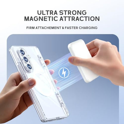 for Samsung Galaxy Z Fold7 Case, [Compatible with Magsafe], [Invisible Kickstand & HD Screen Protector], Anti-Yellowing Protective Phone Case for Samsung Galaxy Z Fold 7, Clear - color: Clear