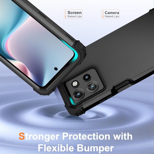 Phone Case for Motorola Moto G Power 2025/Moto G Play 5G 2025 Hard Cover Shockproof Soft Silicone Bumper Hybrid Three Layer Heavy Duty Grip Rugged Protective Cell GPower GPlay XT2515-1 Black - color: Black