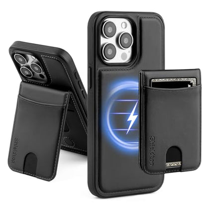 Shieldtop Compatible with MagSafe iPhone 12/12 Pro Wallet Case,Black | 2 in 1 Detachable Magnetic,Credit Card Holder Slots,RFID Blocking,PU Leather,Kickstand,Flip Folio Phone Cover for Men & Women - color: Black, size: iPhone 12/12 Pro 6.1"