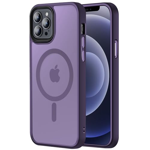 Tigowos Intended Design for iPhone 13 Pro Case for MagSafe 10FT Shockproof HD Transparent Never Yellow for iPhone 13 Pro Phone Case, Deep Purple - color: Deep Purple, size: iphone 13 pro（6.1）
