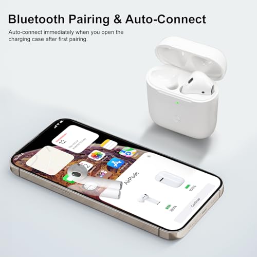 Wireless Charging Case Compatible with AirPod 1st & 2nd Generation, Air Pod Charger Case Replacement with Bluetooth Pairing Sync Button, No Earbuds - color: White