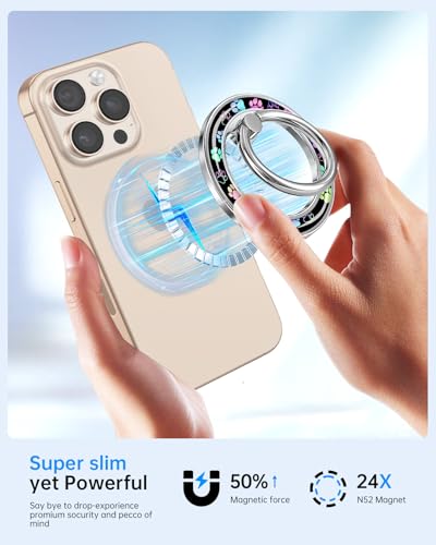 Magnetic Phone Ring Holder, Cute Magnetic Phone Grip, Footprint - color: Footprint