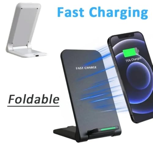 Dual Coil Wireless Charger Phone Charge for iPhone 17 16 15 14 13 12 Pro Max 15 14 13 12 Folding Fast Charging for Samsung Xiaomi 17 Pro Ma4x (White with Cable) - color: White with Cable