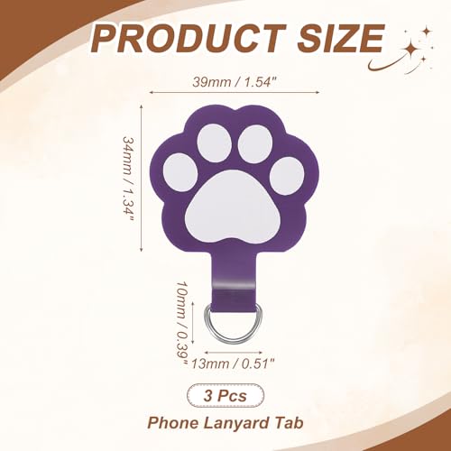 uxcell Phone Tether Tab Universal Cat Paw Phone Lanyard Case Patch Phone - color: Purple