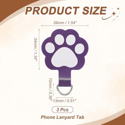 uxcell Phone Tether Tab Universal Cat Paw Phone Lanyard Case Patch Phone - color: Purple