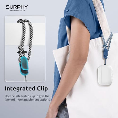 SURPHY 2 Pack Phone Lanyard, Phone Wrist Strap for Case, Camera Wrist Strap - color: Black & Blue Jay