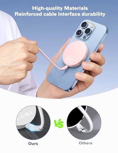 Magnetic Wireless Charger Fast Charge Strong Magnet Charging Pad for iPhone 17/16/15/14/13/12 - Series&AirPods Pro 4-2, Daul Ports, Case-Friendly, Ultra-Slim & Portable for Travel Nightstand Desk