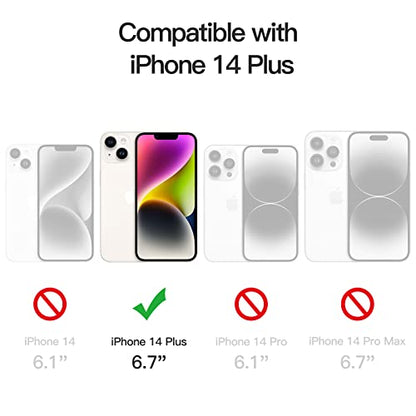 JETech Case for iPhone 14 Plus, Anti-Yellowing, Blue | Shockproof Protection, Scratch Resistant Hard PC Back, Durable Transparent TPU Bumper - color: Blue, size: iPhone 14 Plus