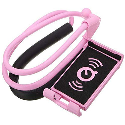 Universal Moblie Phone Stand,Lazy Cell Phone Holder&Neck Tablet Phone Mount - color: Pink