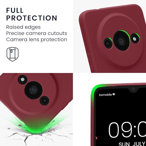 kwmobile Case Compatible with Xiaomi Redmi A3 Case - Protective Slim TPU Phone Cover - Soft Matte Finish - Bordeaux Violet - color: bordeaux violet